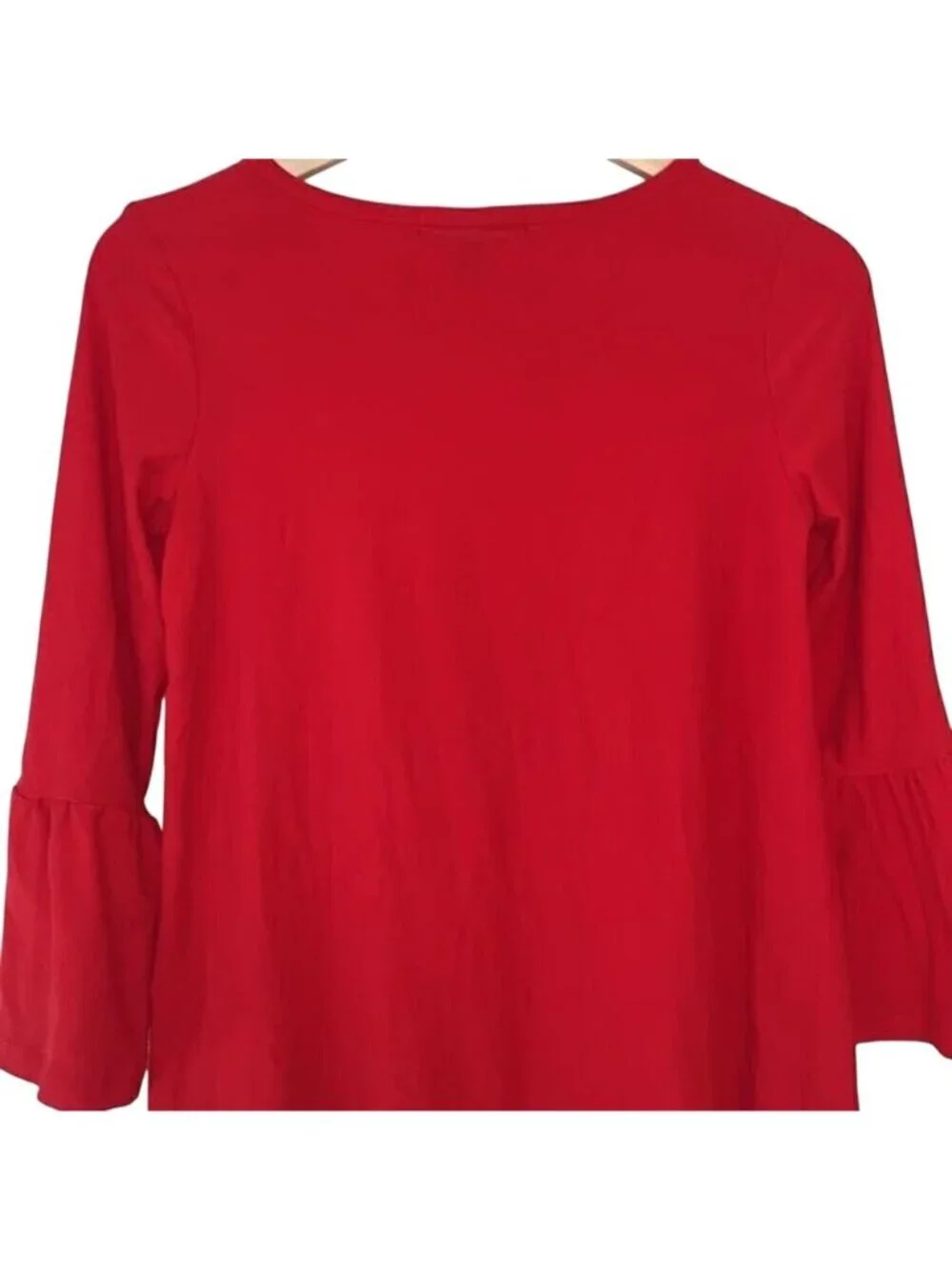 Derek Heart Santa It's A Long Story 3/4 Bell Sleeves Tee‎ Shirt Size Med 10/12